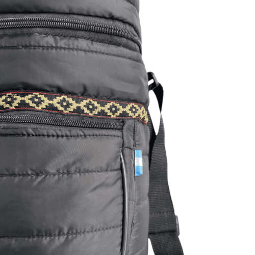 BOLSO MATERO PUFFER NEGRO/AZUL