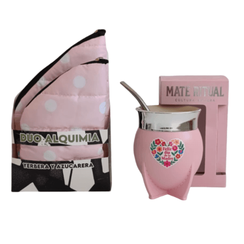 SET MATERO DUO ALQUIMIA PUFFER ROSA LUNARES + MATE RITUAL DTF UV
