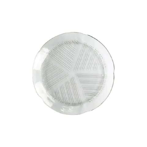 PLATO POSTRE GOLD BLANCO